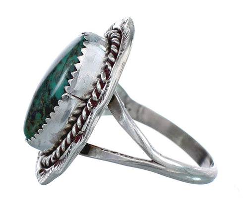 Navajo Genuine Sterling Silver Turquoise Ring Size 8 AX123953
